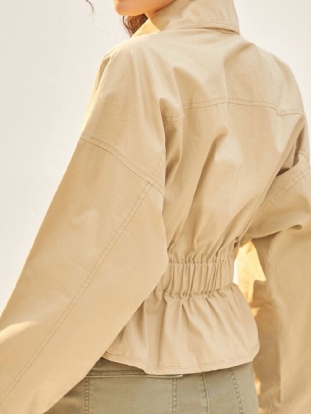 Mare Mare x Anthropologie Puff Sleeve Utility Jacket Size M NWT $168 - Picture 4 of 12